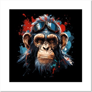Patriotic Chimpanzee Posters and Art